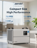 Aeroid 70 Pints Crawl Space Dehumidifier with Built-in Pump and Drain Hose, Energy Star Certified